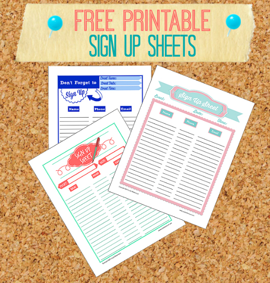 Free Printable Sign Up Sheets